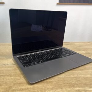 MacBook Air on a wooden desk